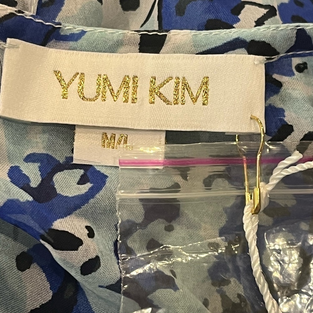 YUMI Kim exotic jungle Swim Cover Tunic kaftan Size M / L Beaded Blue - Picture 11 of 13